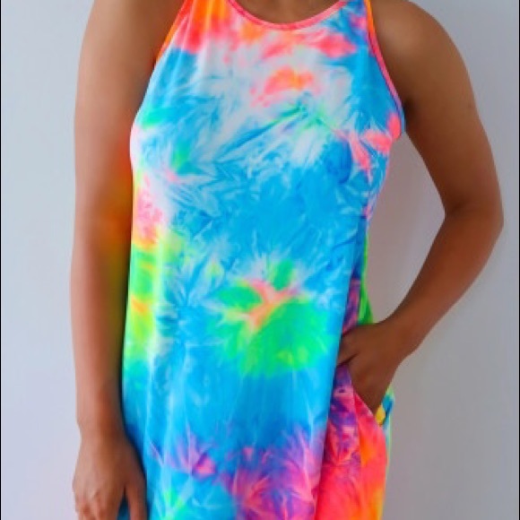 Tie dye maxi dress with pockets - Picture 2 of 5